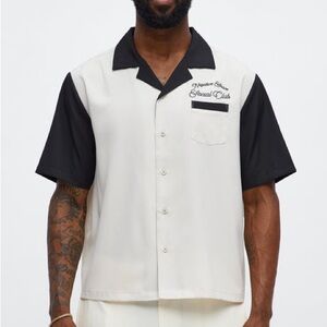 Negative Space- Fit Social Club Bowling Shirt - green/combo